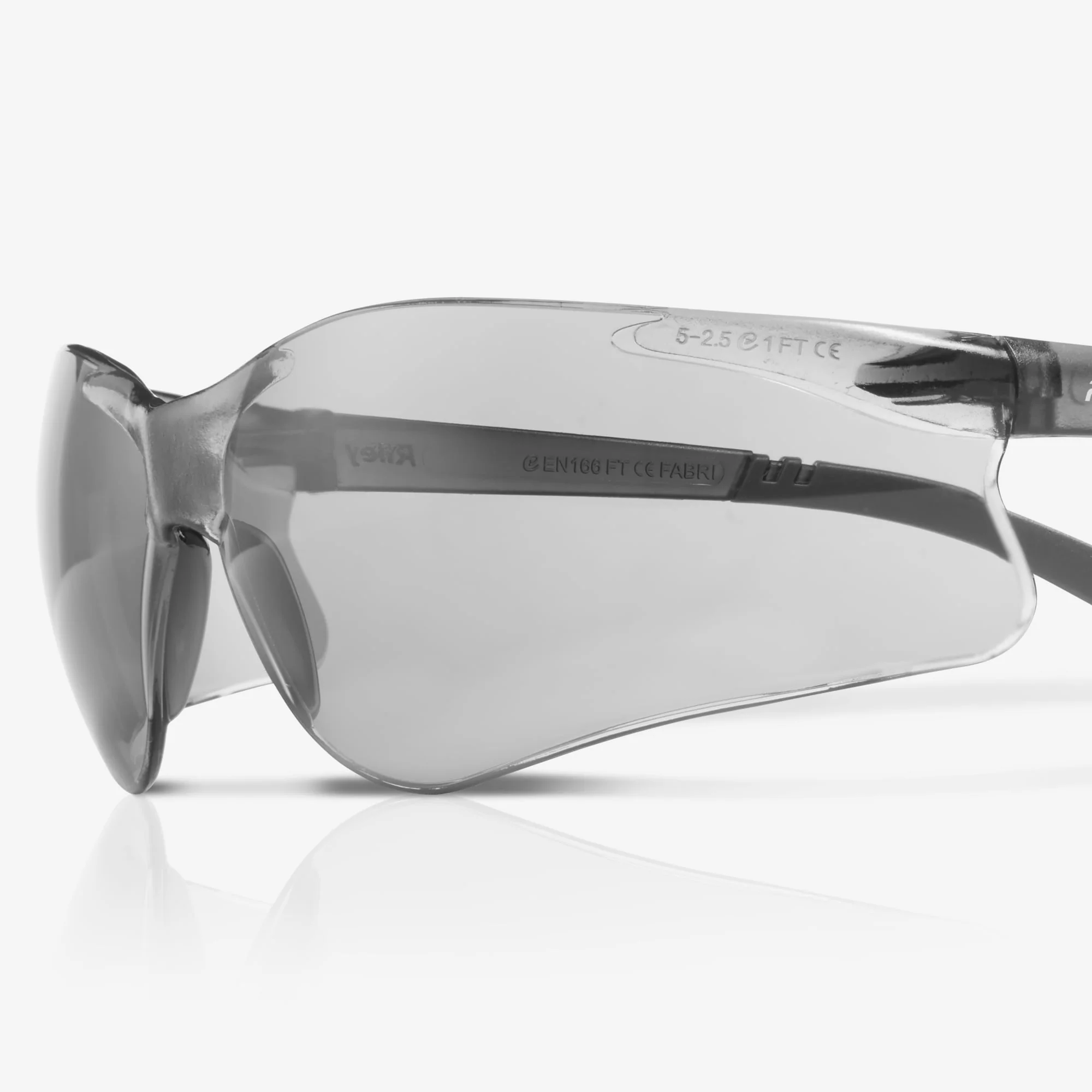 RILEY Fabri Sports Style Wrap Around Safety Glasses with Grey Lens - Image 3