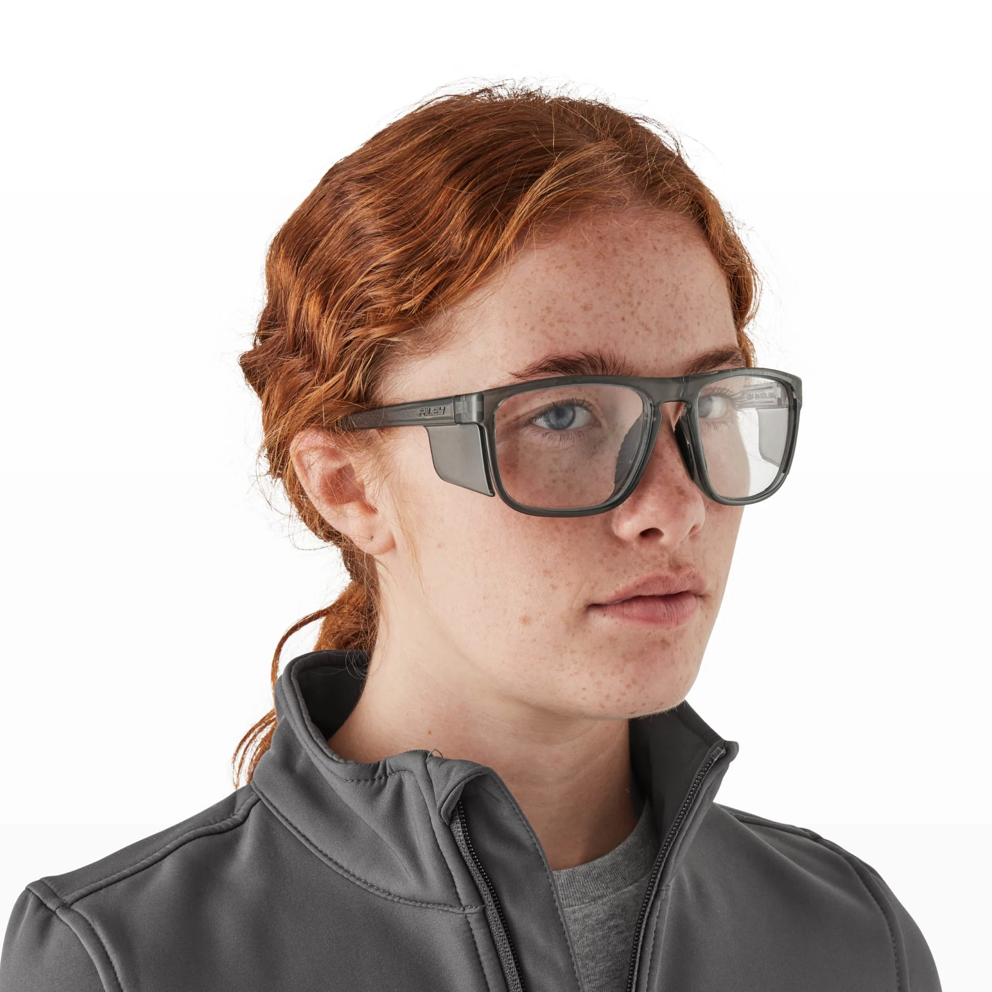 RILEY Navigator X Smoked Frame Safety Glasses with Clear Lens & UV400 Protection - Image 11