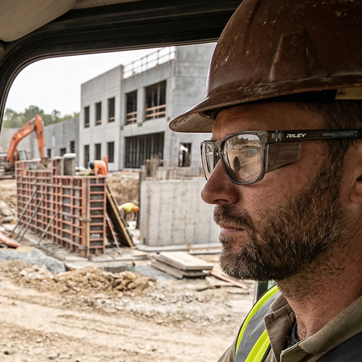 RILEY Navigator X Smoked Frame Safety Glasses with Clear Lens & UV400 Protection - Image 3