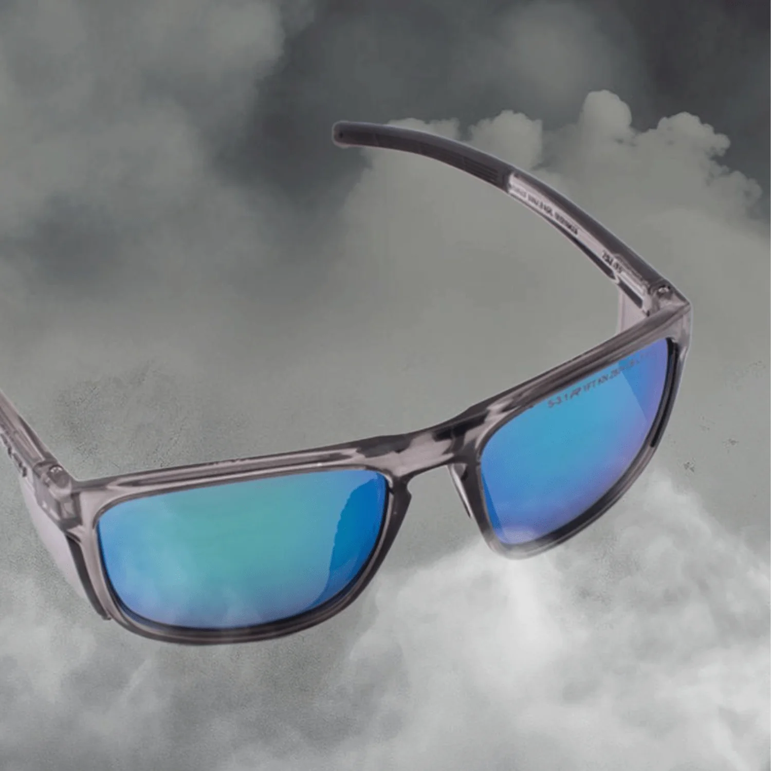 RILEY Navigator X Smoked Frame Safety Sunglasses with Blue Mirror Revo Lens - Image 10