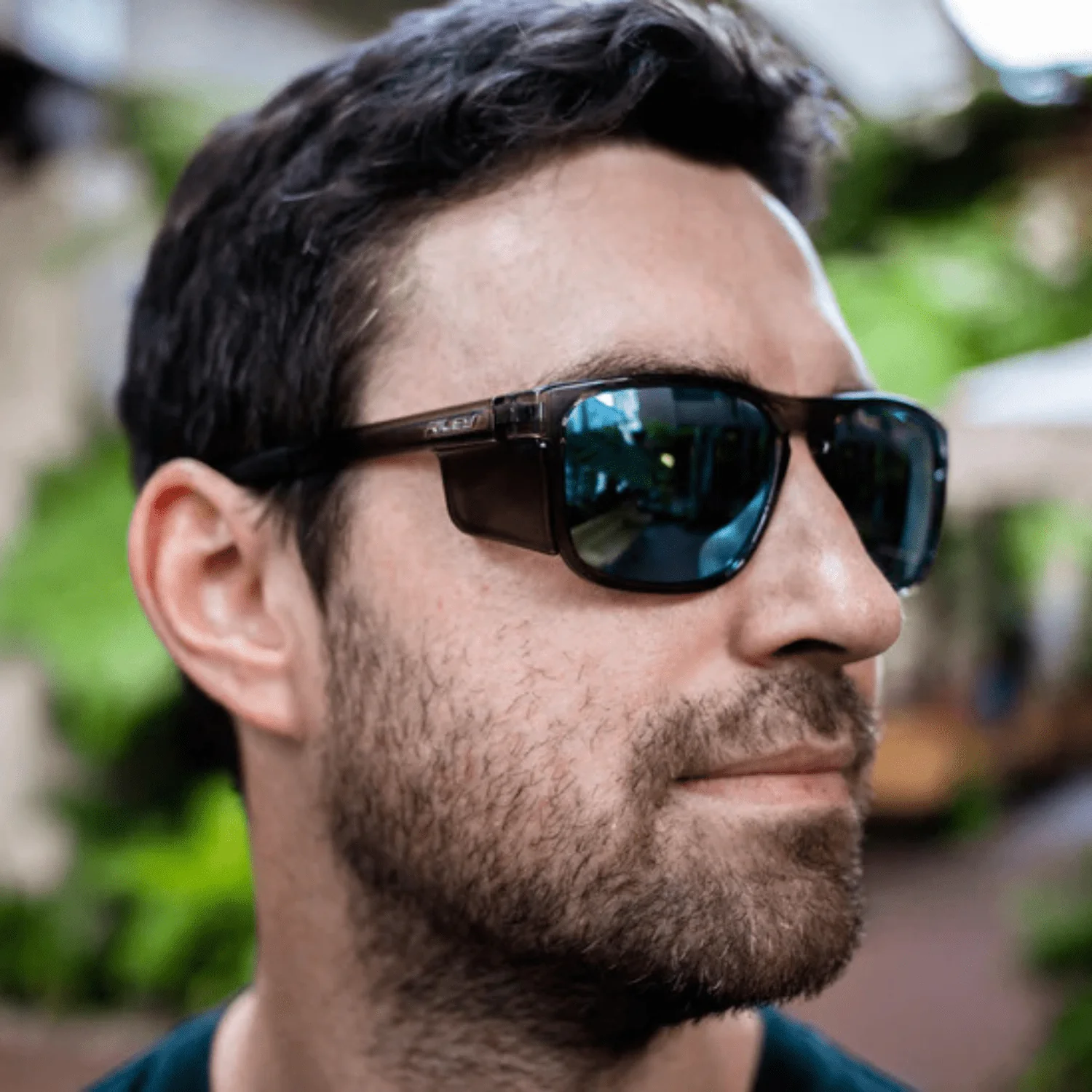 RILEY Navigator X Smoked Frame Safety Sunglasses with Blue Mirror Revo Lens - Image 8