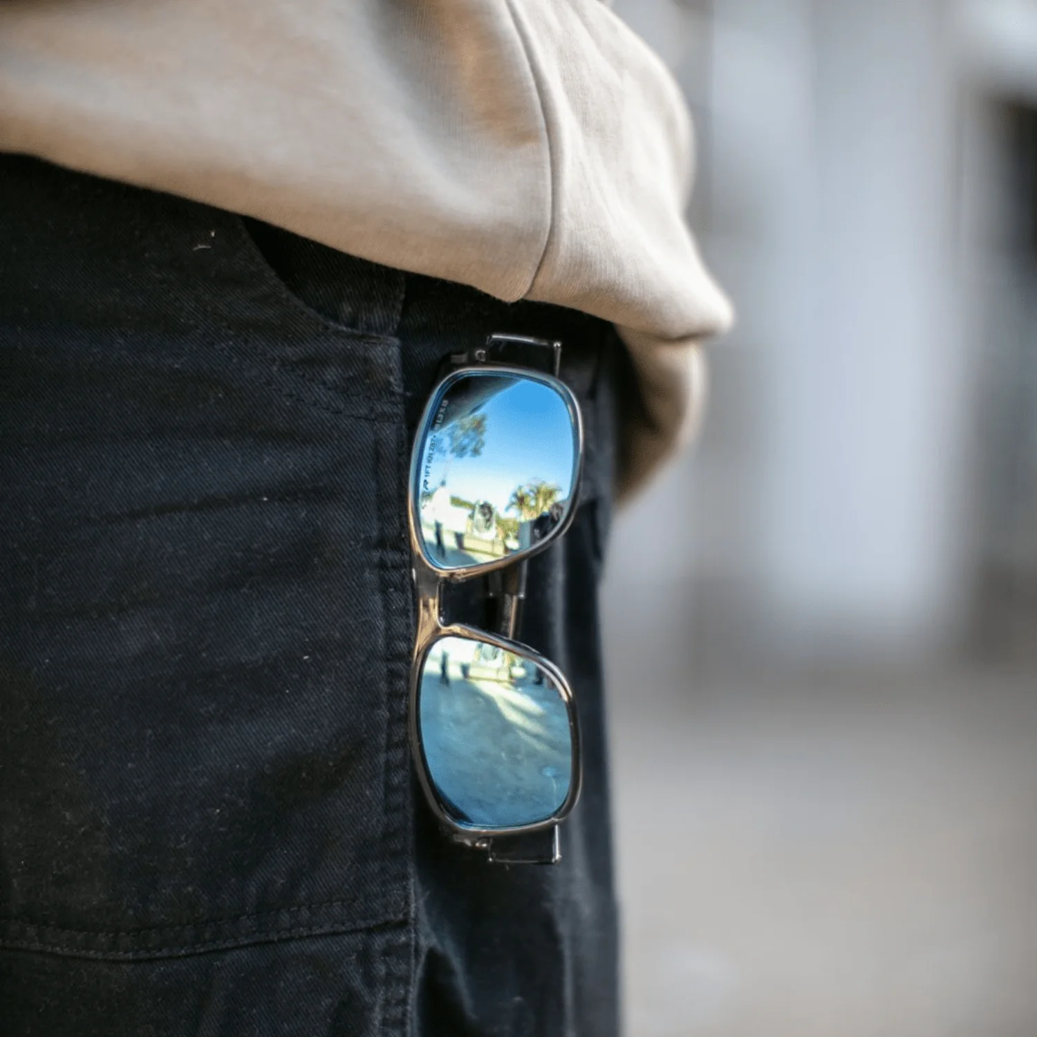 RILEY Navigator X Smoked Frame Safety Sunglasses with Blue Mirror Revo Lens - Image 9