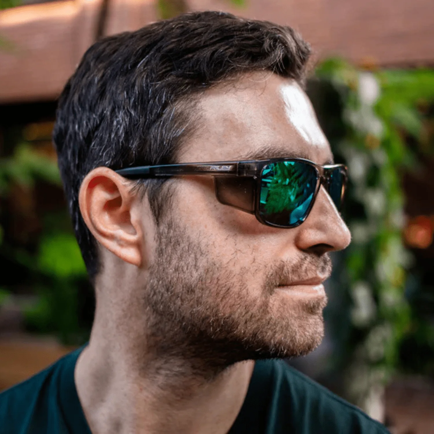 RILEY Navigator X Smoked Frame Safety Sunglasses with Green Mirror Revo Lens - Image 10
