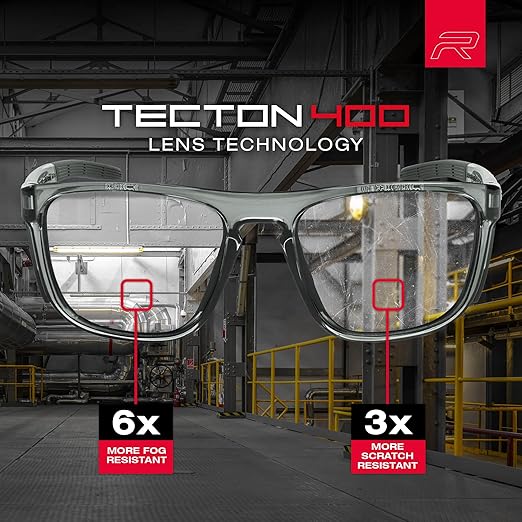 RILEY Navigator X Smoked Frame Safety Glasses with Clear Lens & UV400 Protection - Image 7