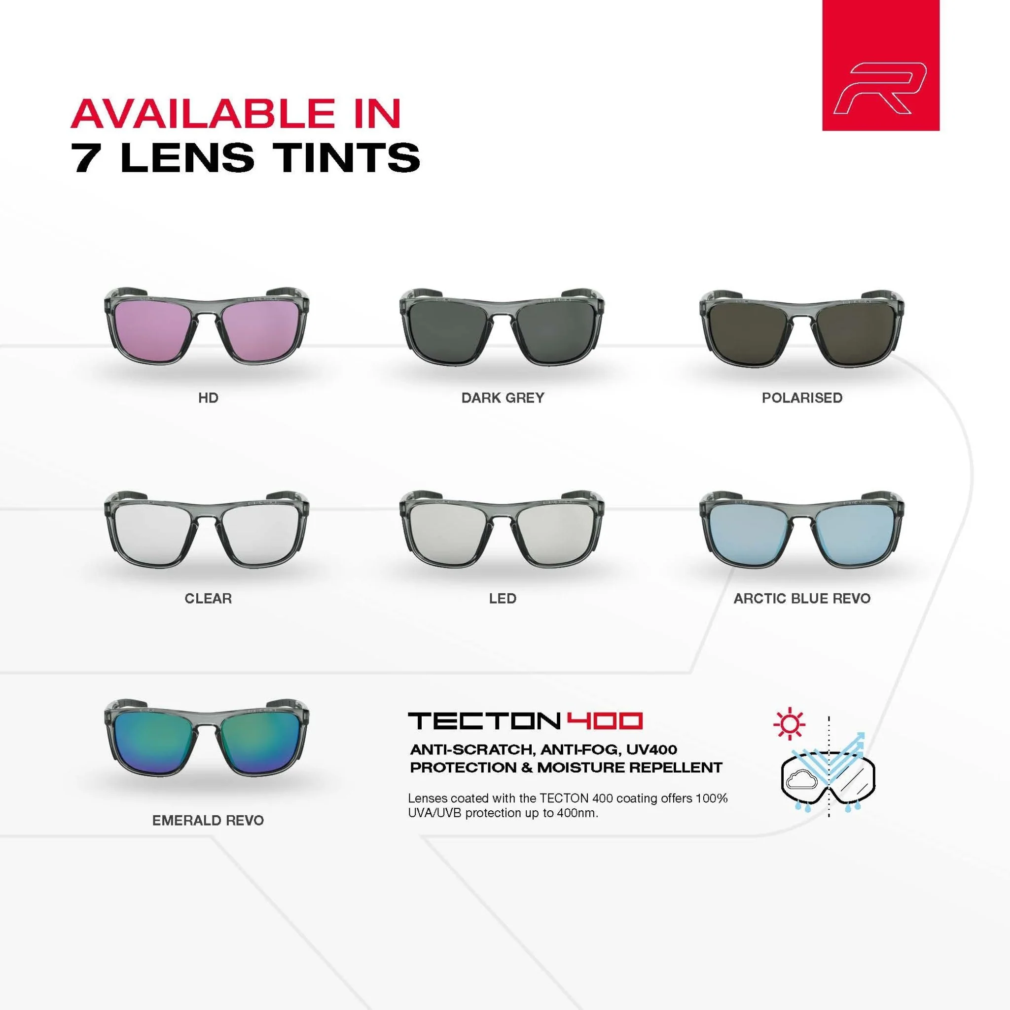 RILEY Navigator X Smoked Frame Safety Sunglasses with Green Mirror Revo Lens - Image 5