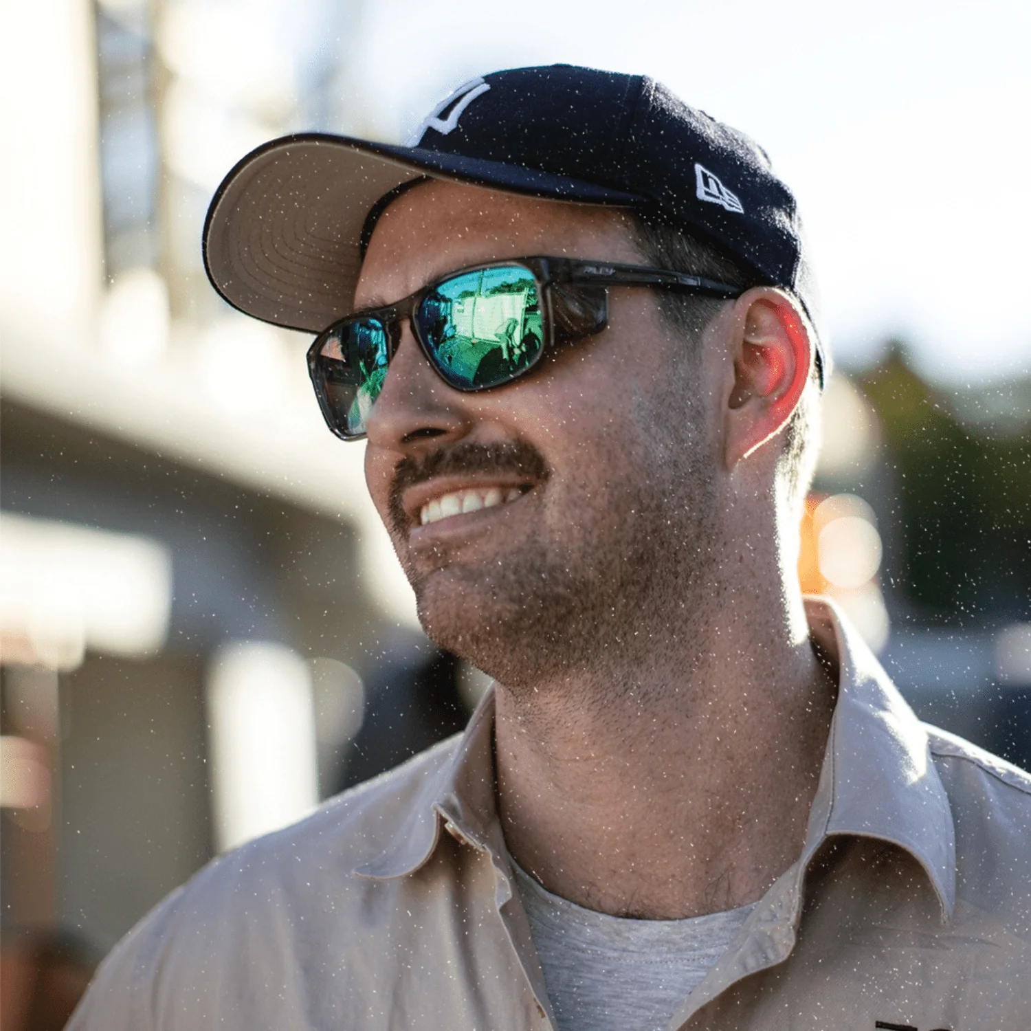 RILEY Navigator X Smoked Frame Safety Sunglasses with Green Mirror Revo Lens - Image 9