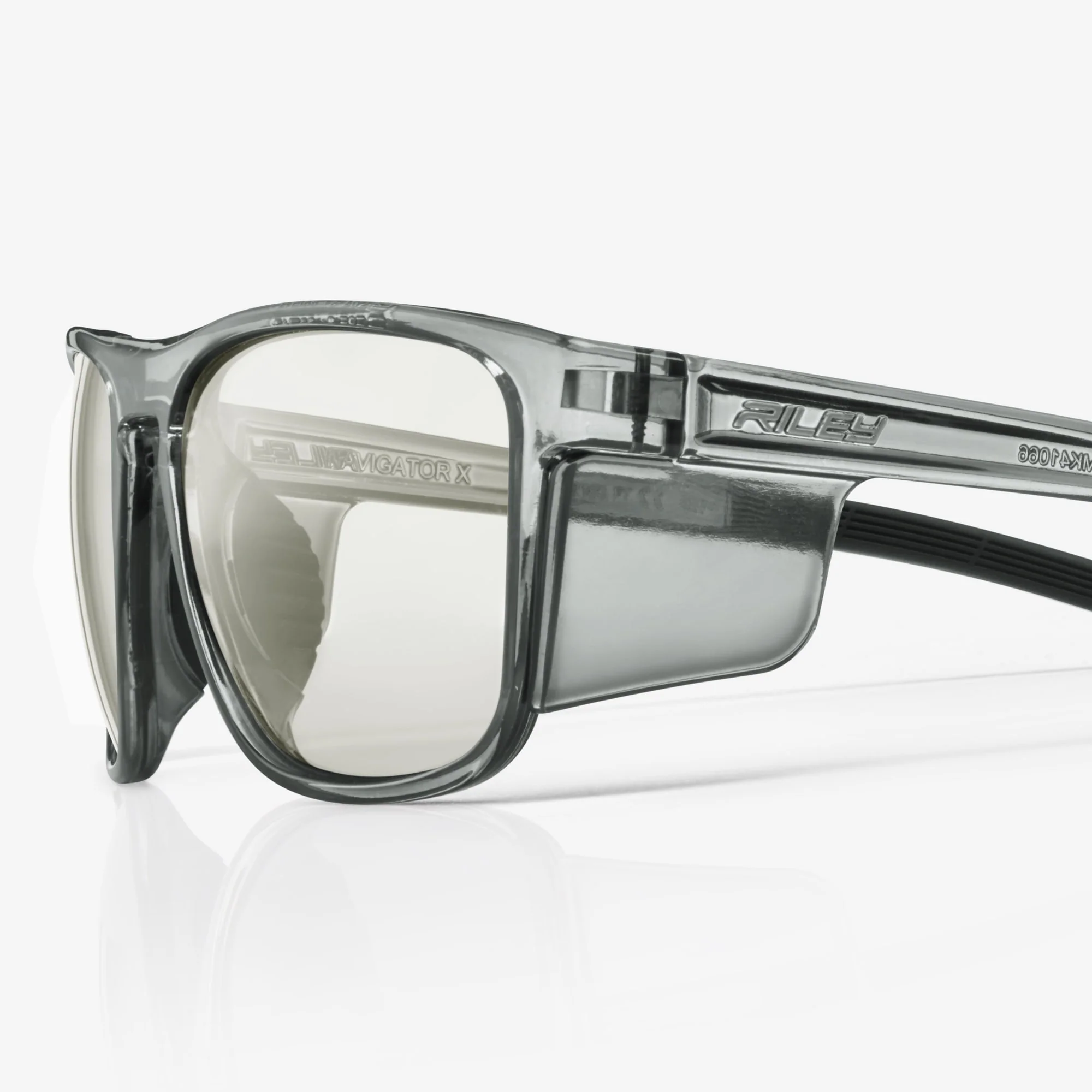 RILEY Navigator X Smoked Frame Safety Sunglasses with Blue Light Blocking LED Lens - Image 4
