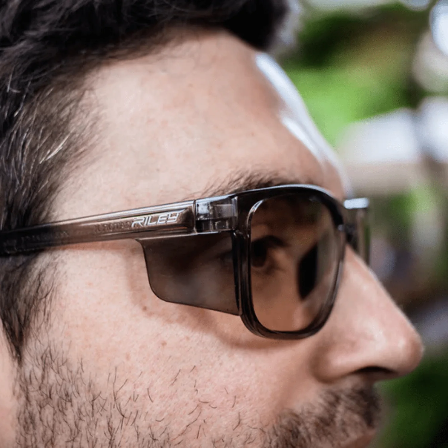 RILEY Navigator X Smoked Frame Safety Sunglasses with Blue Light Blocking LED Lens - Image 5