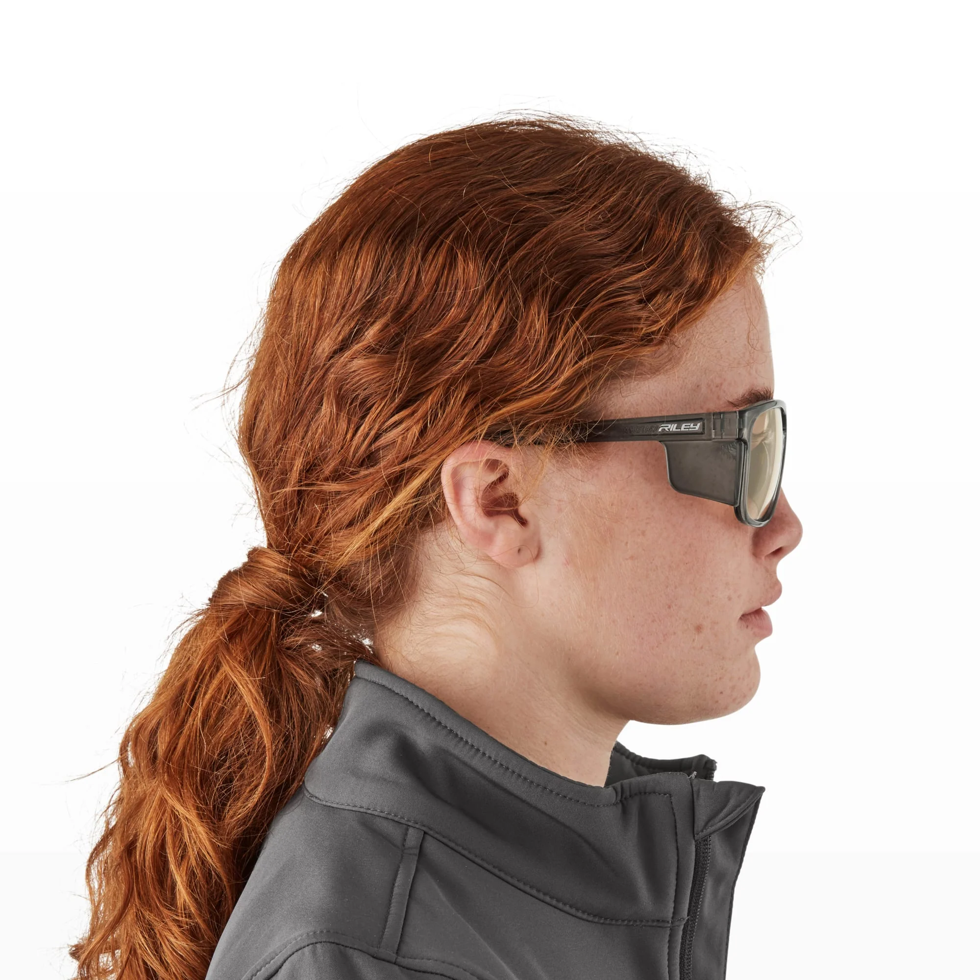 RILEY Navigator X Smoked Frame Safety Sunglasses with Blue Light Blocking LED Lens - Image 7
