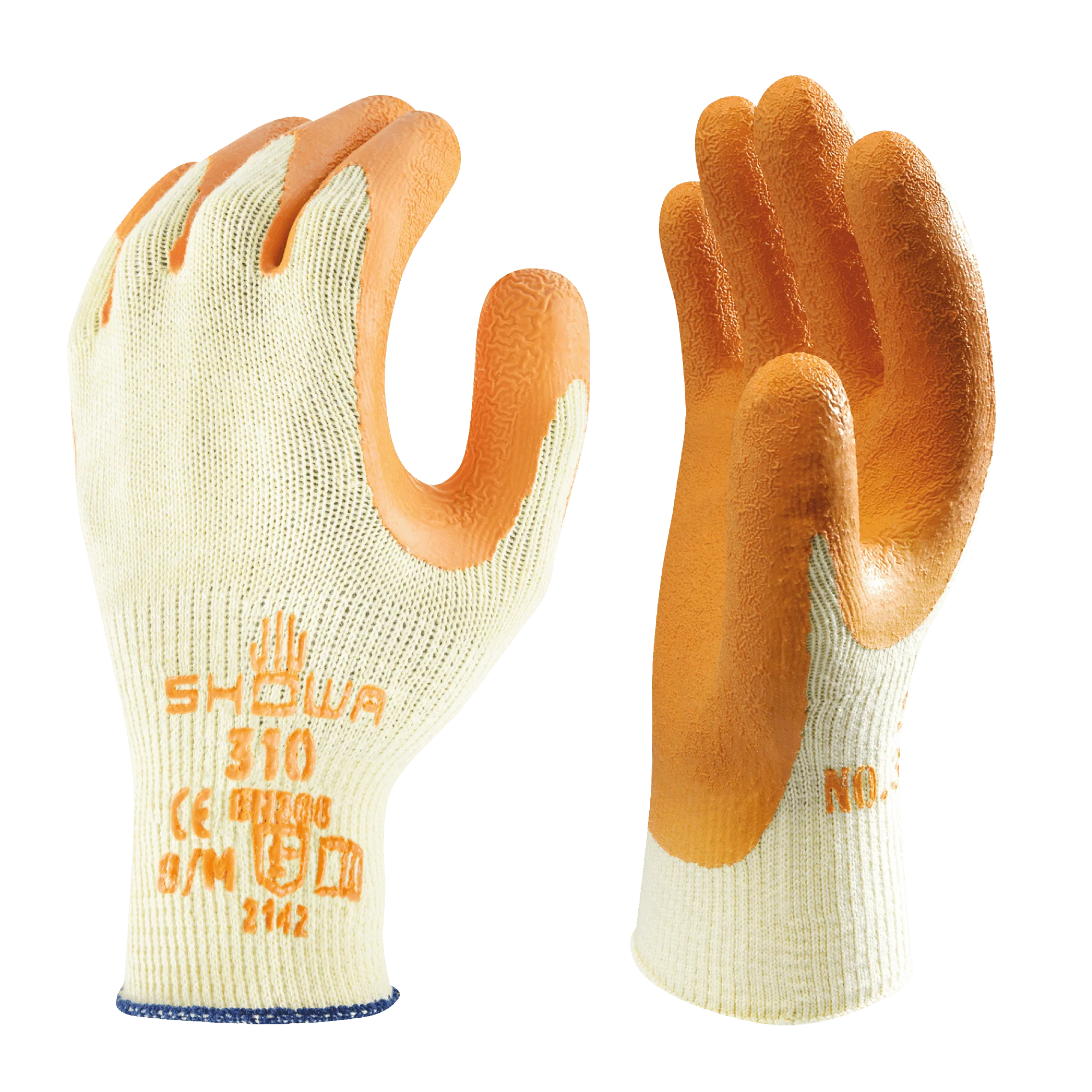 SHOWA 310 Orange Durable Textured Grip Safety Work Gloves - Image 7