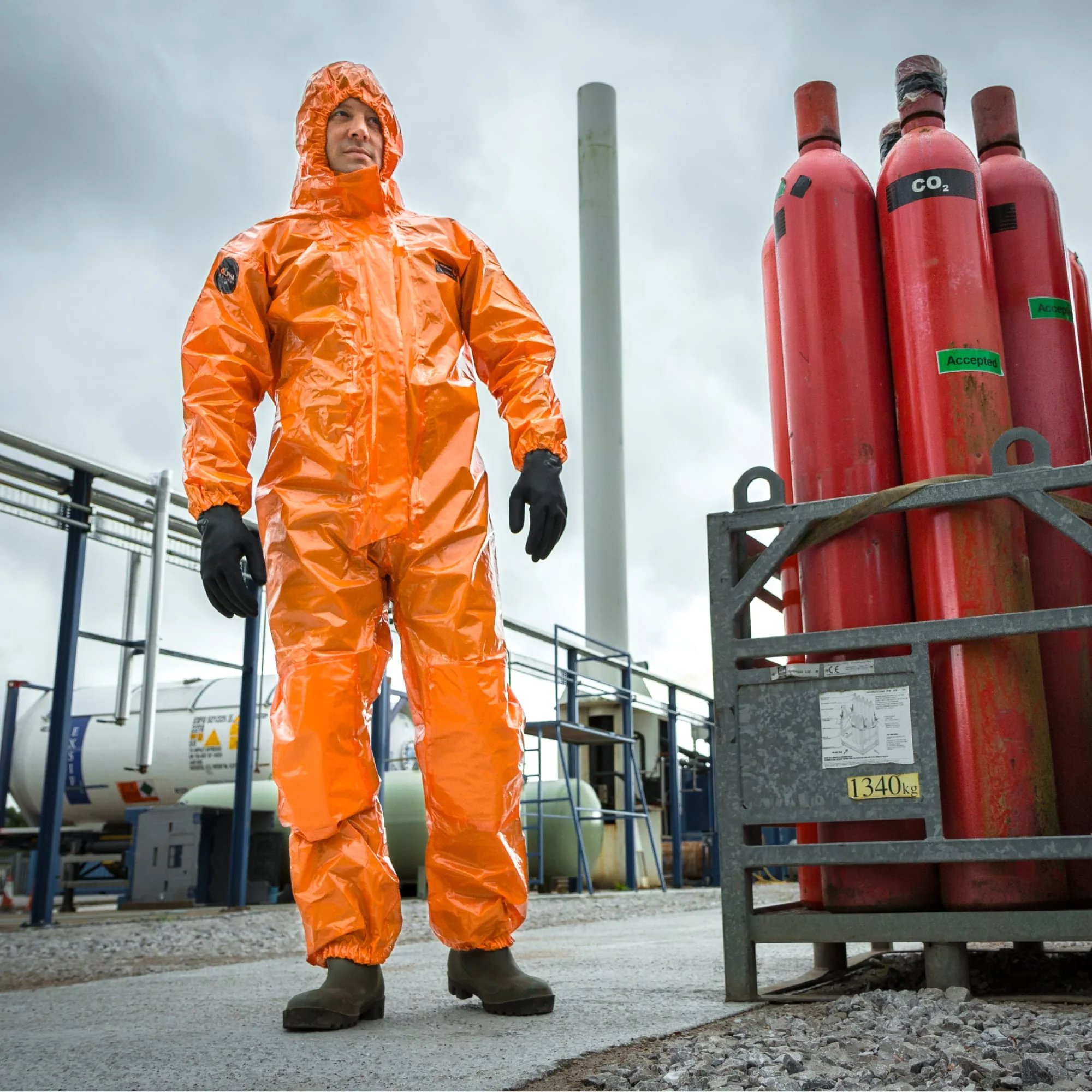 SKYTEC Alphachem X350 Limited Life Chemical Coverall Type 3/4 - Image 6
